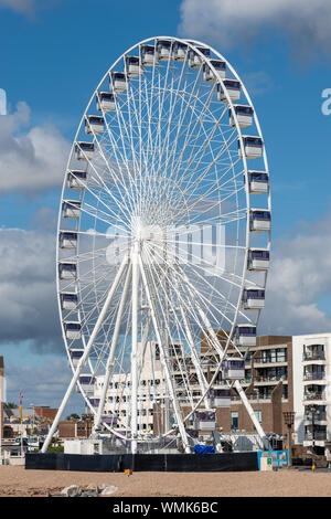 Worthing Riesenrad an der Küste in Worthing, West Sussex. Stockfoto