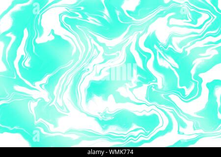 Abstrakte mint fluid Art Hintergrund. Digitale Kunst. Stockfoto