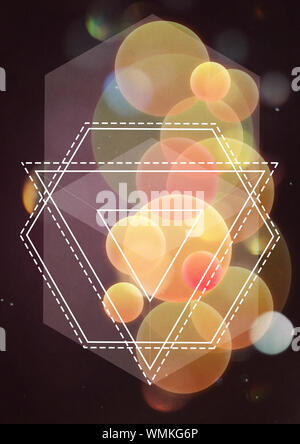 Vintage Style Hintergrund mit gelben Kreisen, bokeh Effect, grunge Papier Textur verwendet. Stockfoto