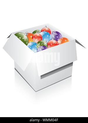 Box mit Dekorationen Stock Vektor