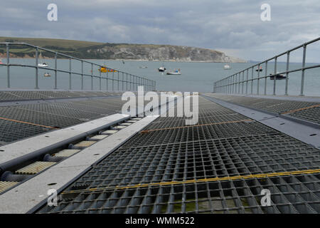 Swanage Rettungsboot Station umgebaut 2015/16, Leben zu retten, von dieser Website seit 1875. Bilder auch leer Station nach einem Start Boot in dist zu retten zeigen Stockfoto