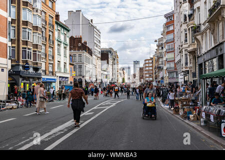 Lille, Frankreich - September 01,2019: Große Lille Braderie (Braderie de Lille) Es ist eine traditionelle Veranstaltung am ersten Wochenende im September. Stockfoto