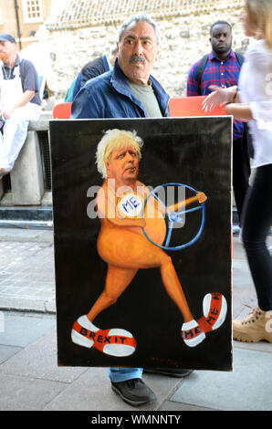London, Großbritannien. 5. Sep 2019. Die Politiker auf College Green. Credit: Politischer Satiriker und Künstler Kaya Mar.JOHNNY ARMSTEAD/Alamy leben Nachrichten Stockfoto