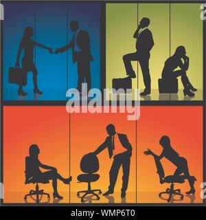 Business-Silhouetten Stock Vektor