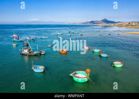 Luftaufnahme der Strand bei Eo Gio, Nhon Ly, Quy Nhon, Binh Dinh, Vietnam. Stockfoto