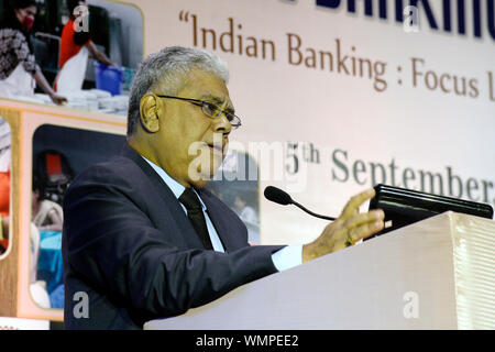 Kolkata, Indien. 05 Sep, 2019. Direktor, Bank von Indien D. Sarkar Adressen 11 indischen Handelskammer oder ICC Banking Summit 2019. (Foto durch Saikat Paul/Pacific Press) Quelle: Pacific Press Agency/Alamy leben Nachrichten Stockfoto