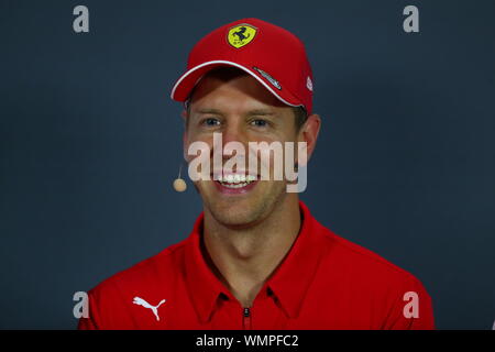 Monza, Italien. 05 Sep, 2019. #05 Sebastian Vettel Scuderia Ferrari. GP Italien, Monza 5-8 September 2019 Photo Credit: Unabhängige Agentur/Alamy leben Nachrichten Stockfoto