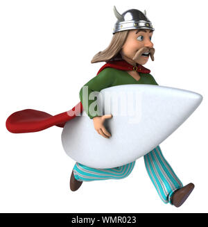 Fun 3D-gaulois Surfer Stockfoto