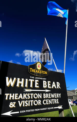 Der weiße Bär Bar, Theakston Brewery, Masham Stadt, North Yorkshire, England, Großbritannien Stockfoto