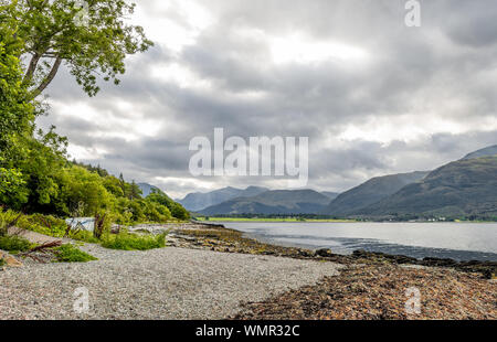 Loch Linnhe Landschaft, in den schottischen Highlands. Loch Linnhe ist ein Meer Loch an der Westküste von Schottland. Stockfoto