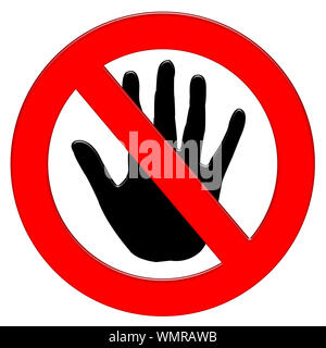Verbot Symbol mit einer offenen Hand Abbildung Symbol Stockfoto