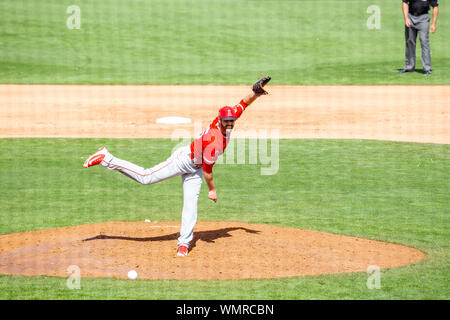 Nick Tropeano Plätze für die Engel, Spring Training an Überraschung Stadion Stockfoto