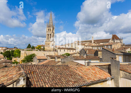 Ansicht von Saint-Emilion in Aquitanien, Frankreich Stockfoto