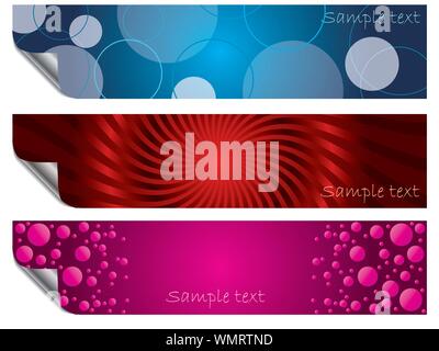 Satz von drei Banner Stock Vektor