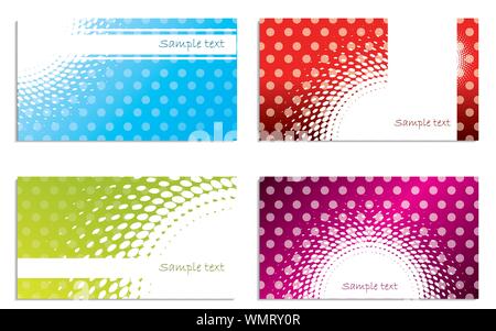 Cool dots und Halbtöne business card Set Stock Vektor