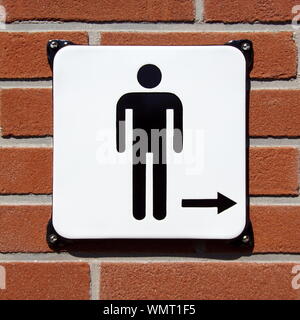 Wc oder WC Hinweisschild für Mensch und Jungen. Stockfoto