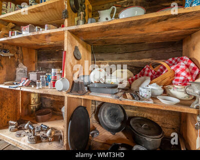 Im Inneren jarvie's Store, John jarvie historische Ranch, Braun Park, Utah. Stockfoto