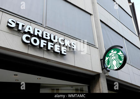 Starbucks Coffee Zeichen, Basel, Schweiz Stockfoto