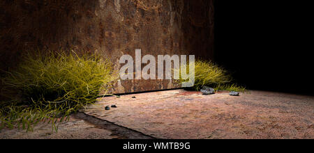 Der leere Raum von innen. Boden und Wand Hintergrund. 3D-Darstellung Stockfoto