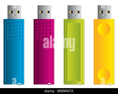 Verschiedene USB-Sticks Set 1 Stock Vektor
