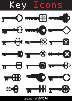 Key Icon Set Stock Vektor