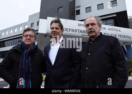 Curitiba, Brasilien. 05 Sep, 2019. Präsidentschaft Fernando Hd und ehemalige Bildungsminister Aloizio MercMercadante besucht auch Lula am Donnerstag. Credit: Everson Bressan/FotoArena/Alamy leben Nachrichten Stockfoto