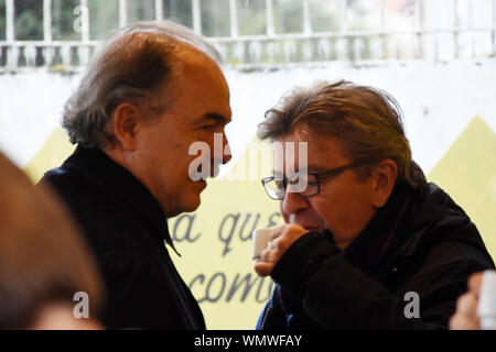 Curitiba, Brasilien. 05 Sep, 2019. Präsidentschaft Fernando Hd und ehemalige Bildungsminister Aloizio MercMercadante besucht auch Lula am Donnerstag. Credit: Everson Bressan/FotoArena/Alamy leben Nachrichten Stockfoto