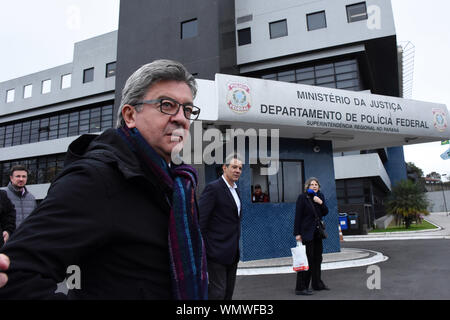 Curitiba, Brasilien. 05 Sep, 2019. Präsidentschaft Fernando Hd und ehemalige Bildungsminister Aloizio MercMercadante besucht auch Lula am Donnerstag. Credit: Everson Bressan/FotoArena/Alamy leben Nachrichten Stockfoto