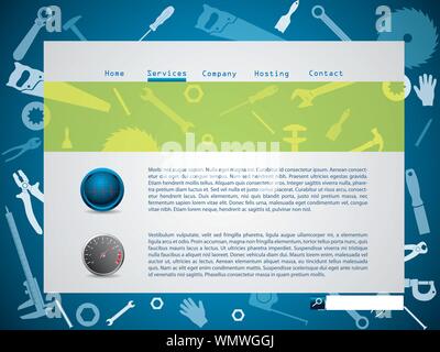 Werkzeug Design Website Vorlage Stock Vektor