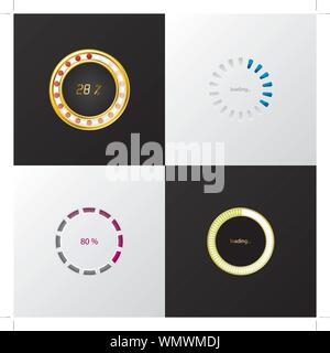 Kreis Fortschrittsindikatoren Stock Vektor