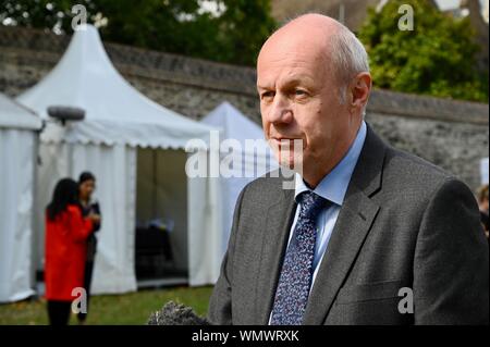 London, Großbritannien. 5. September 2019. Damian Grüne, konservative Abgeordnete für Ashford. College Green Interviews, Houses of Parliament, Westminster, London. UK Credit: michael Melia/Alamy leben Nachrichten Stockfoto