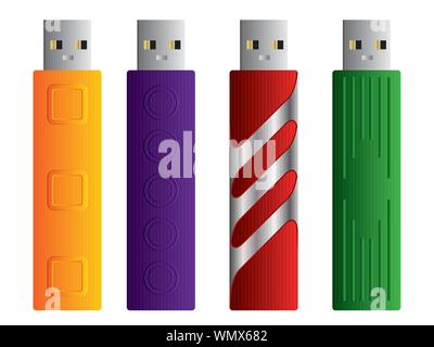 Verschiedene USB-Sticks Set 2 Stock Vektor