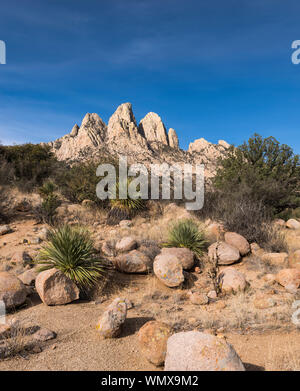 Orgel Berge Wüste Peaks National Monument, New Mexico. Stockfoto