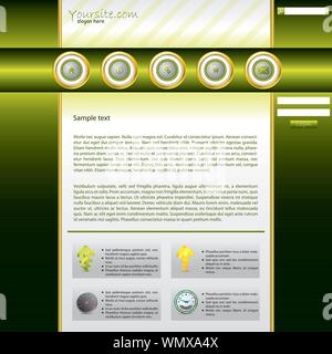 Glänzend grün website Vorlage Stock Vektor