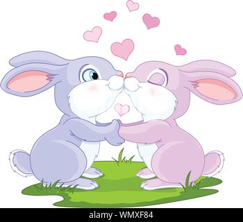 Valentine-Hasen Stock Vektor