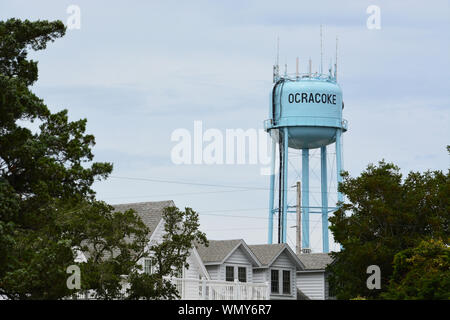 Die Ocracoke Dorf Wasserturm. Stockfoto