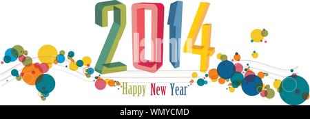 Glückliches neues Jahr 2014 Banner-Vektor-illustration Stock Vektor