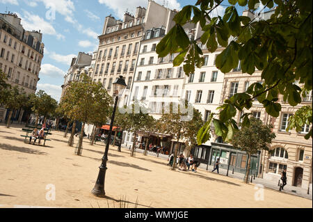 Paris, Ile de la Cite, Place Dauphine Stockfoto