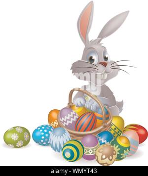 Weiße Schokolade Osterhasen und Eier Stock Vektor