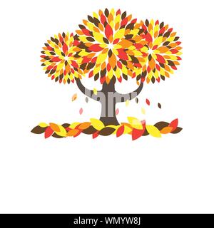 Bunter Herbst Baum. Vektor-illustration Stock Vektor