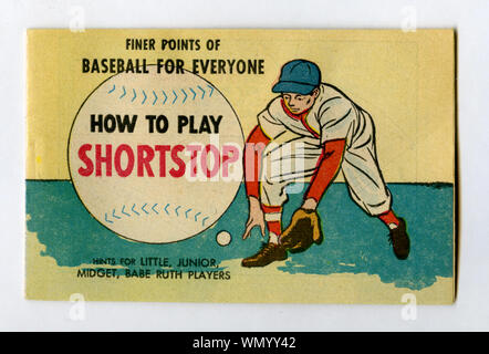 Das alte Souvenir-Heft aus der Ära 1960s über den Baseballball wurde an den Banken ausgegebenen. Stockfoto