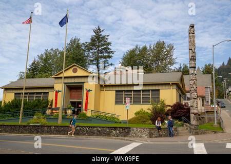 Juneau-Douglas City Museum in Juneau, Alaska befindet sich an der Ecke der 4. und wichtigsten gelegen, gegenüber der Alaska State Capitol in Juneau, Alaska. Stockfoto