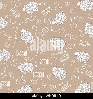 Niedliche Musterdesign mit Schafen Stock Vektor