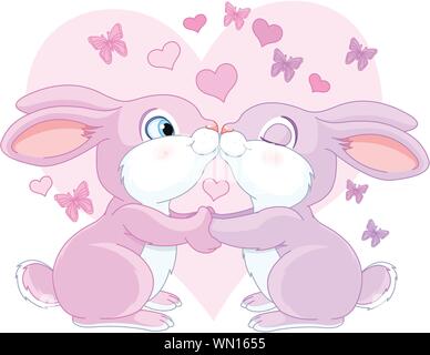 Valentine-Kaninchen Stock Vektor