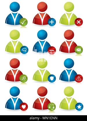 Menschen Symbole mit Funktionen Stock Vektor