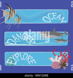 Fisch-Banner 2 Stock Vektor