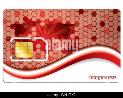 Neue SIM-Card Design mit Weltkarte Stock Vektor