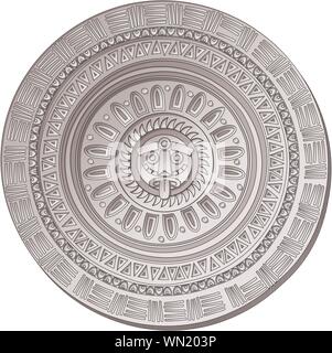 Maya-Stein Sonnensymbol Stock Vektor