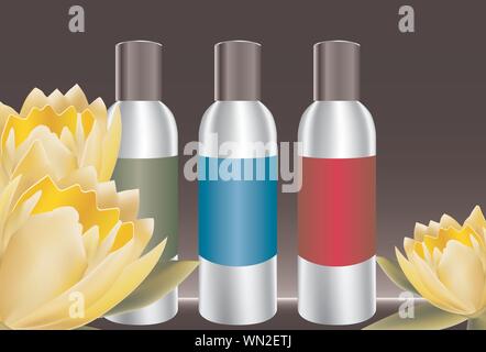 Satz von Silber Flaschen Stock Vektor