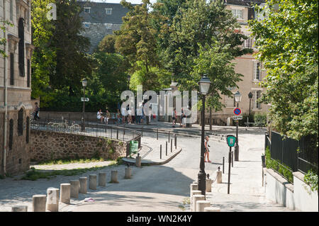 Paris, Montmartre, Rue de l'Aubreuvoir Stockfoto